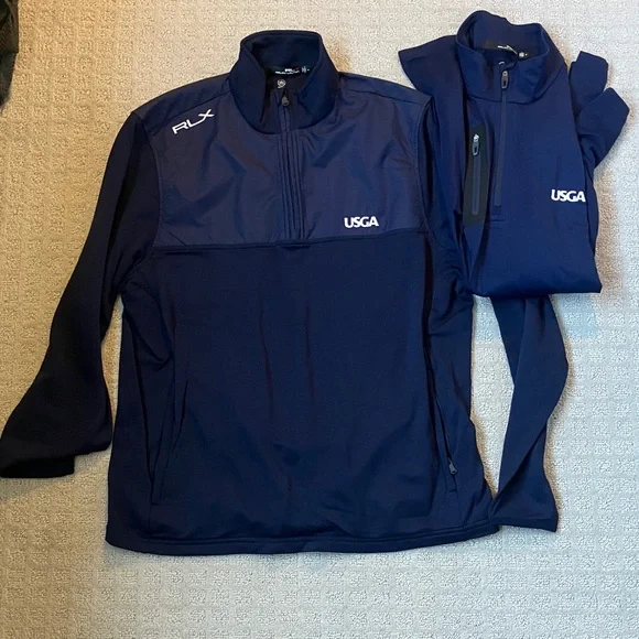 Two RLX Navy Quarter-Zip Pullovers - Picture 1 of 6